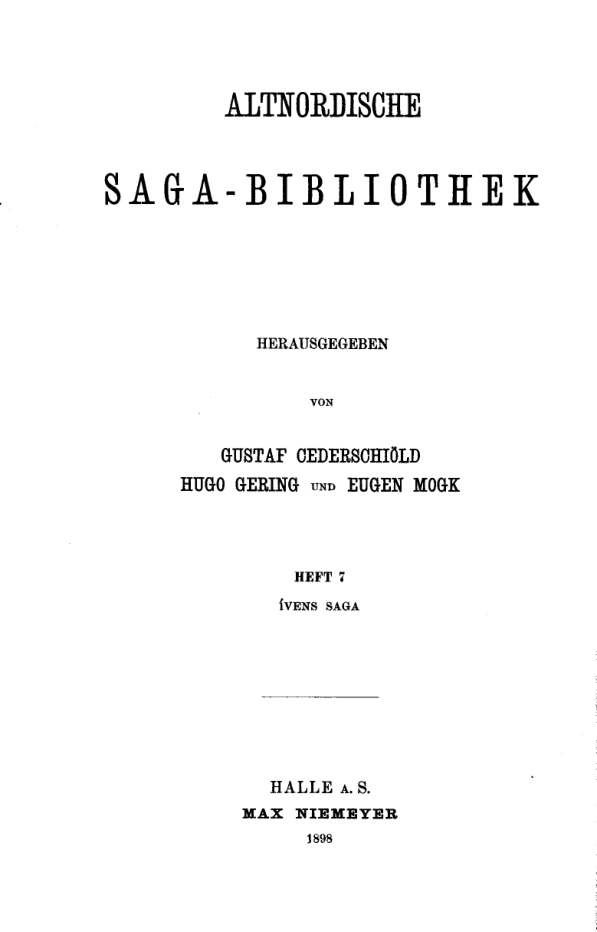 Ívens saga cover