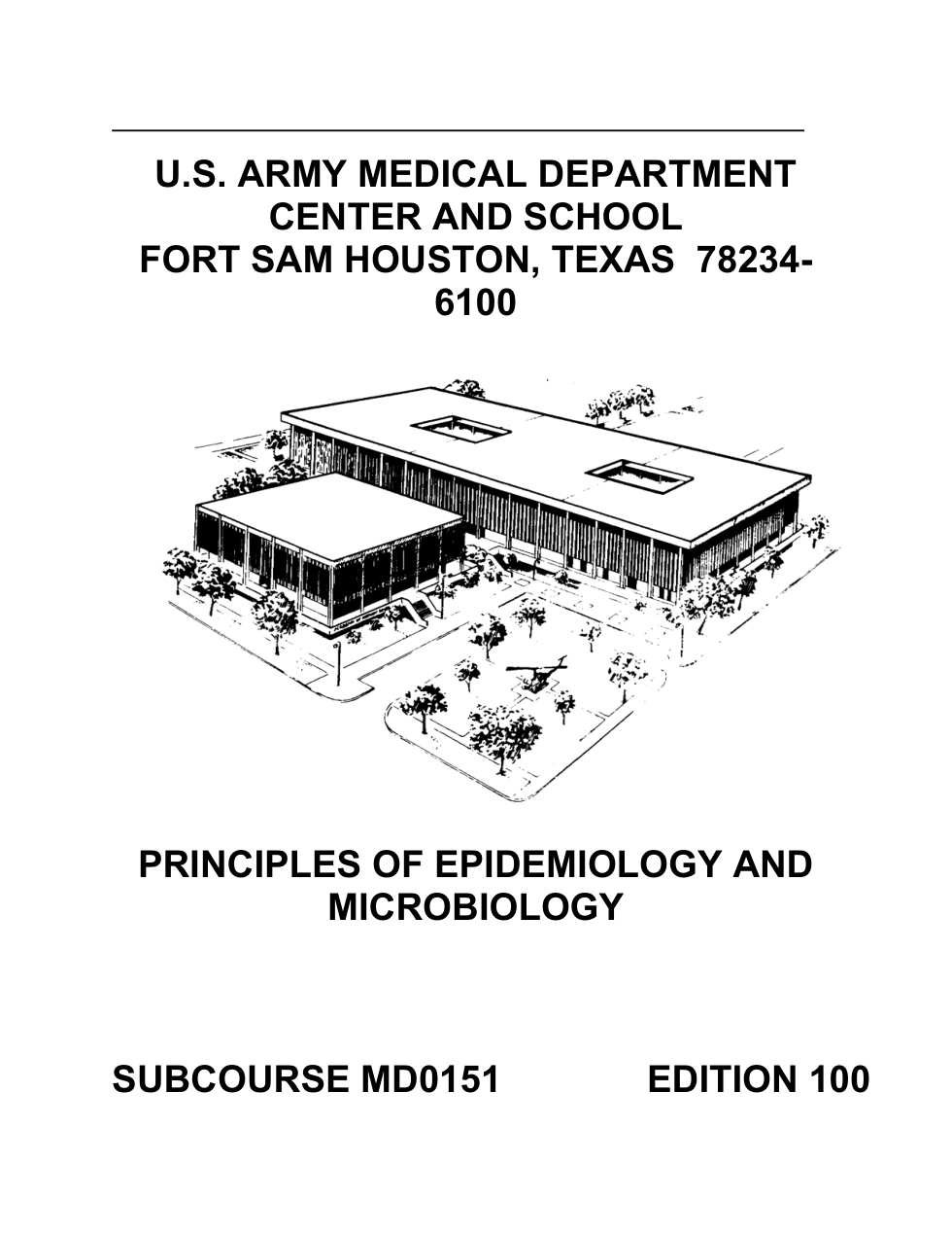 US ARMY MD-0151 medical course - PRINCIPLES OF EPIDEMIOLOGY AND MICROBIOLOGY cover
