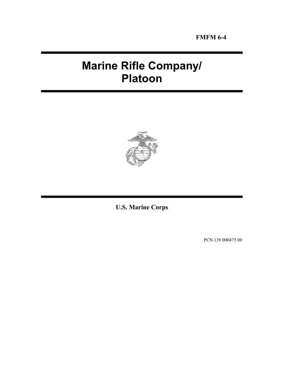 FMFM 6-4 Marine Rifle Company cover