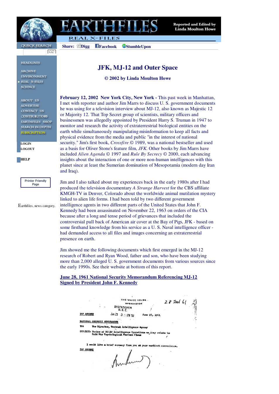 02 12 2002 JFK, MJ-12 and Outer Space cover
