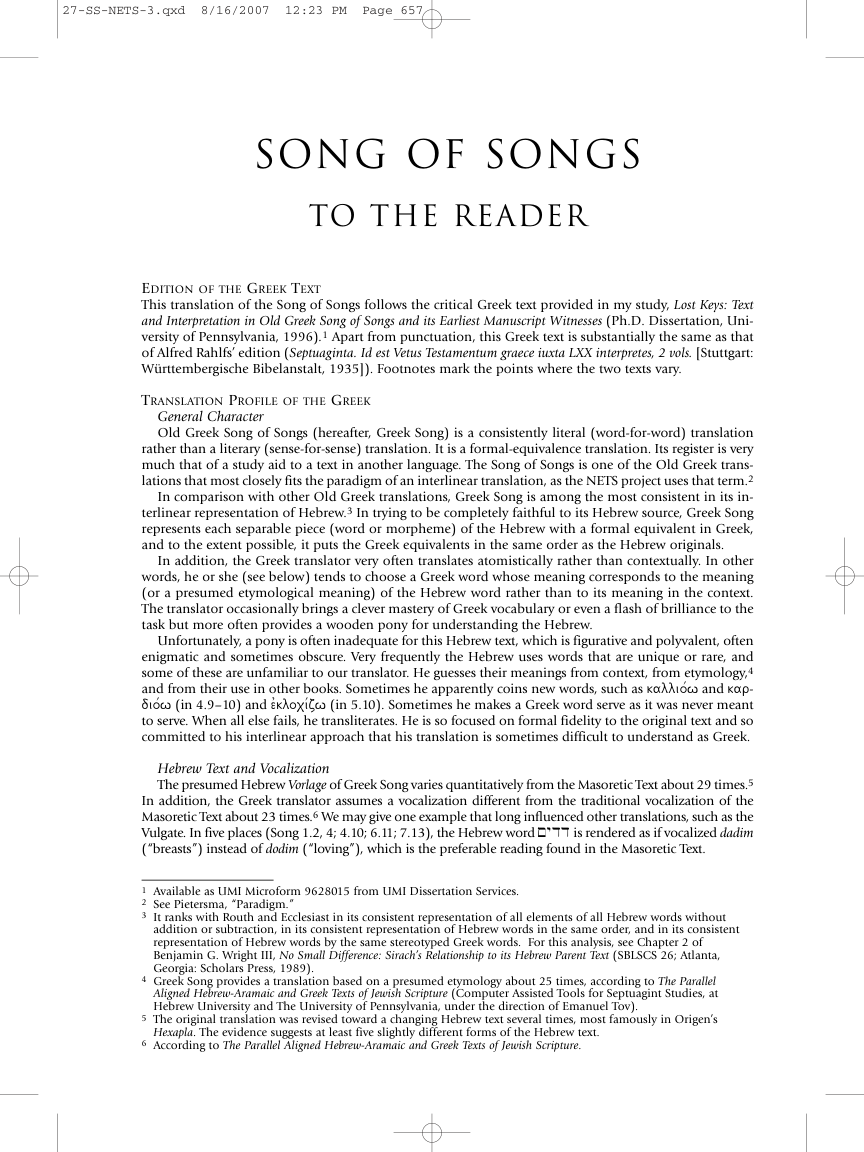 27 Song of Songs, tr. Jay C. Treat cover