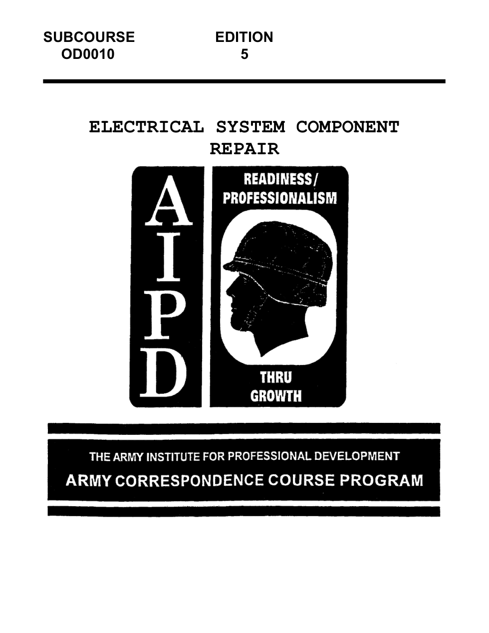 ARMY Mechanic-Elec. Sys. Component Repair 1988 254pgs cover