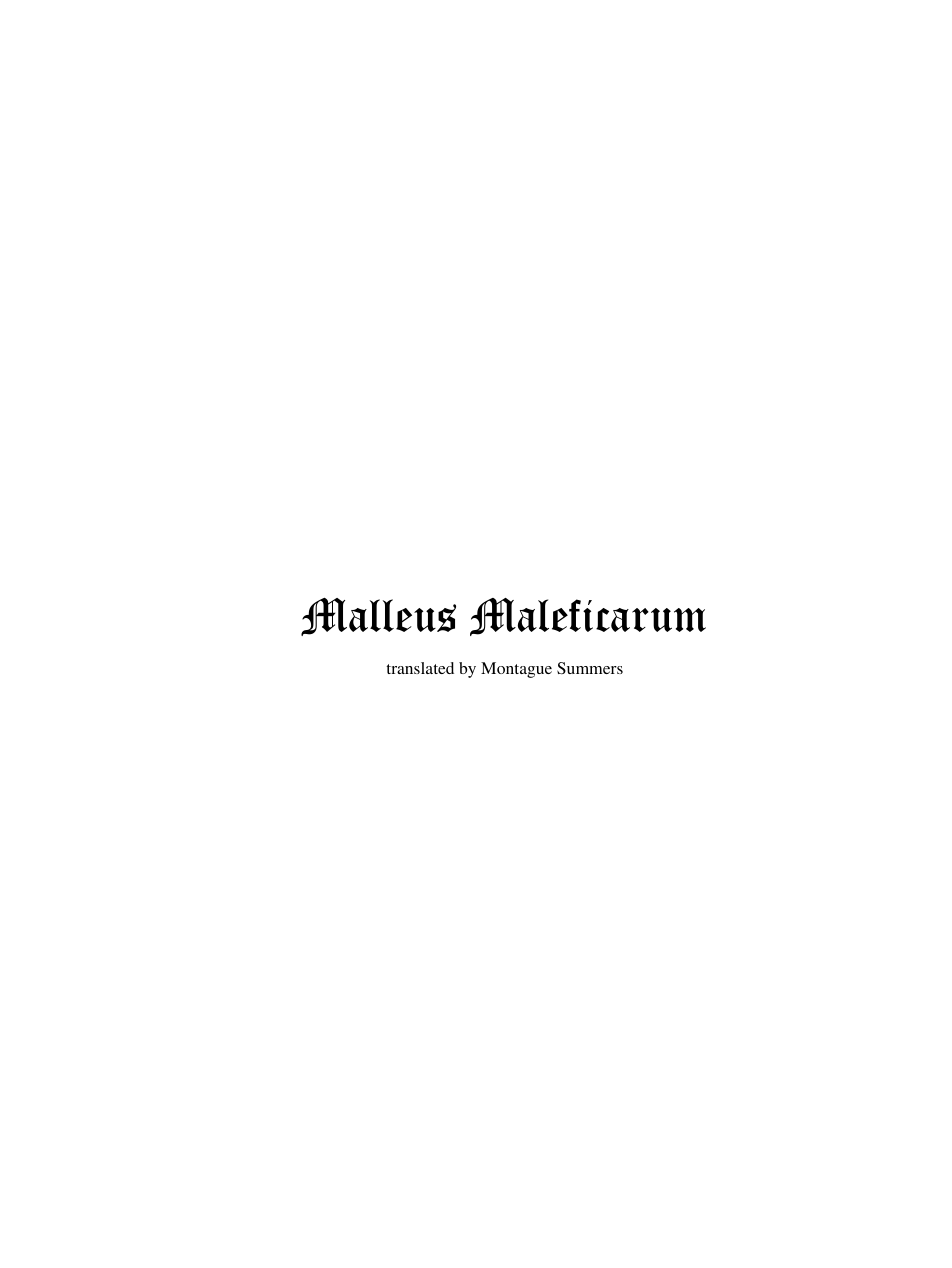 MalleusMaleficarum cover
