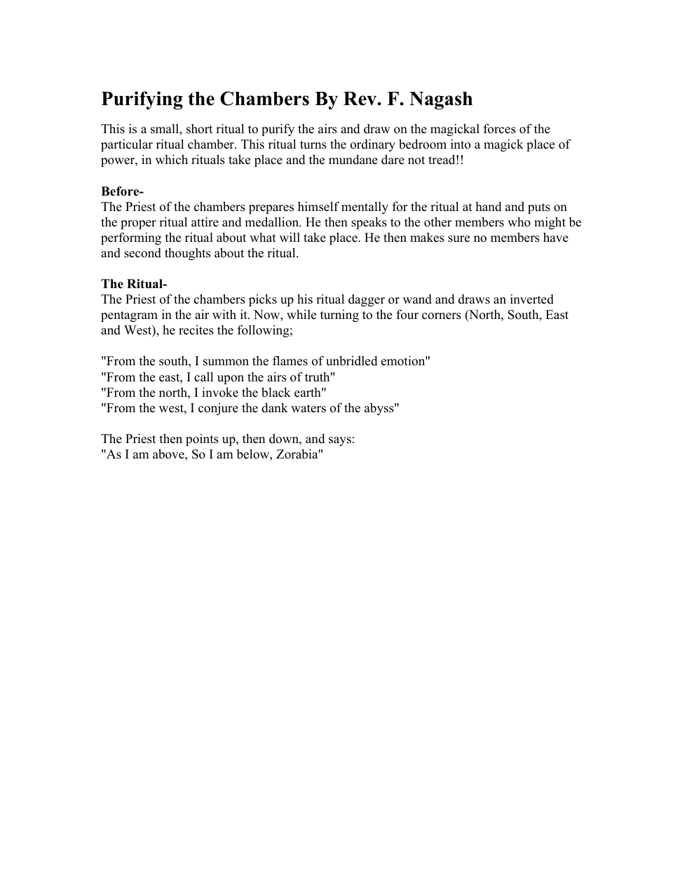 Purifying the Chambers By Rev. F. Nagash cover