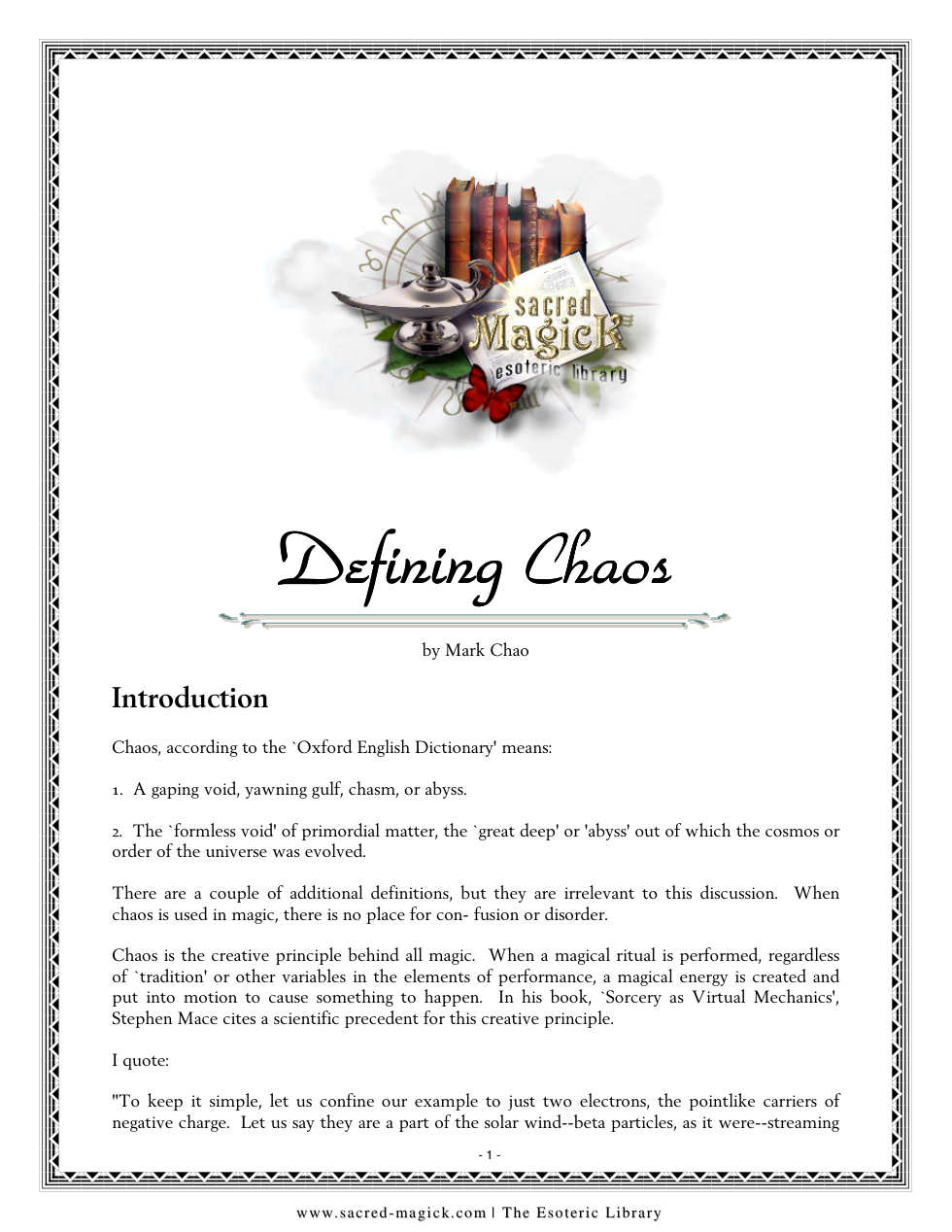 Defining Chaos by Mark Chao cover