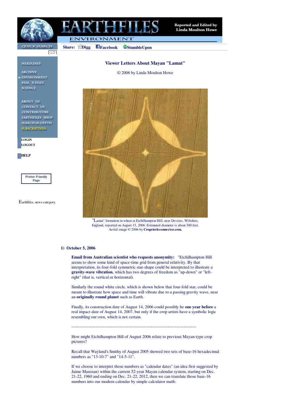10 06 2006 Viewer Letters About Mayan Lamat cover