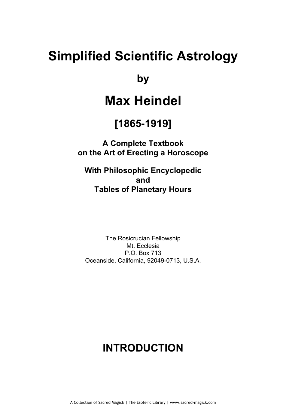 Simplified Scientific Astrology cover