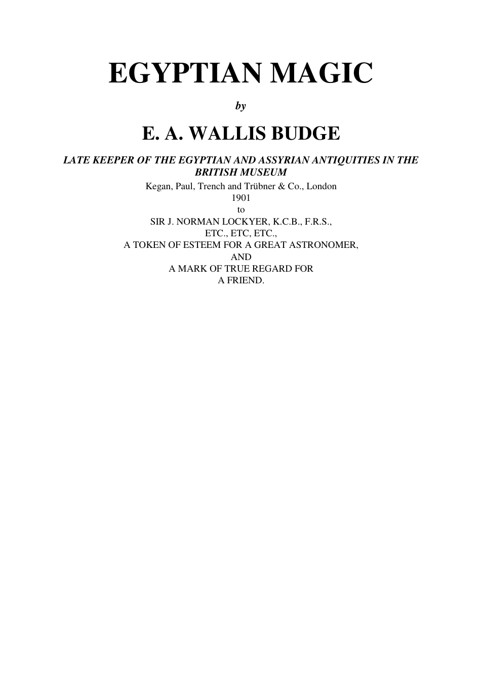 Egyptian Magic - E A Wallis Budge cover