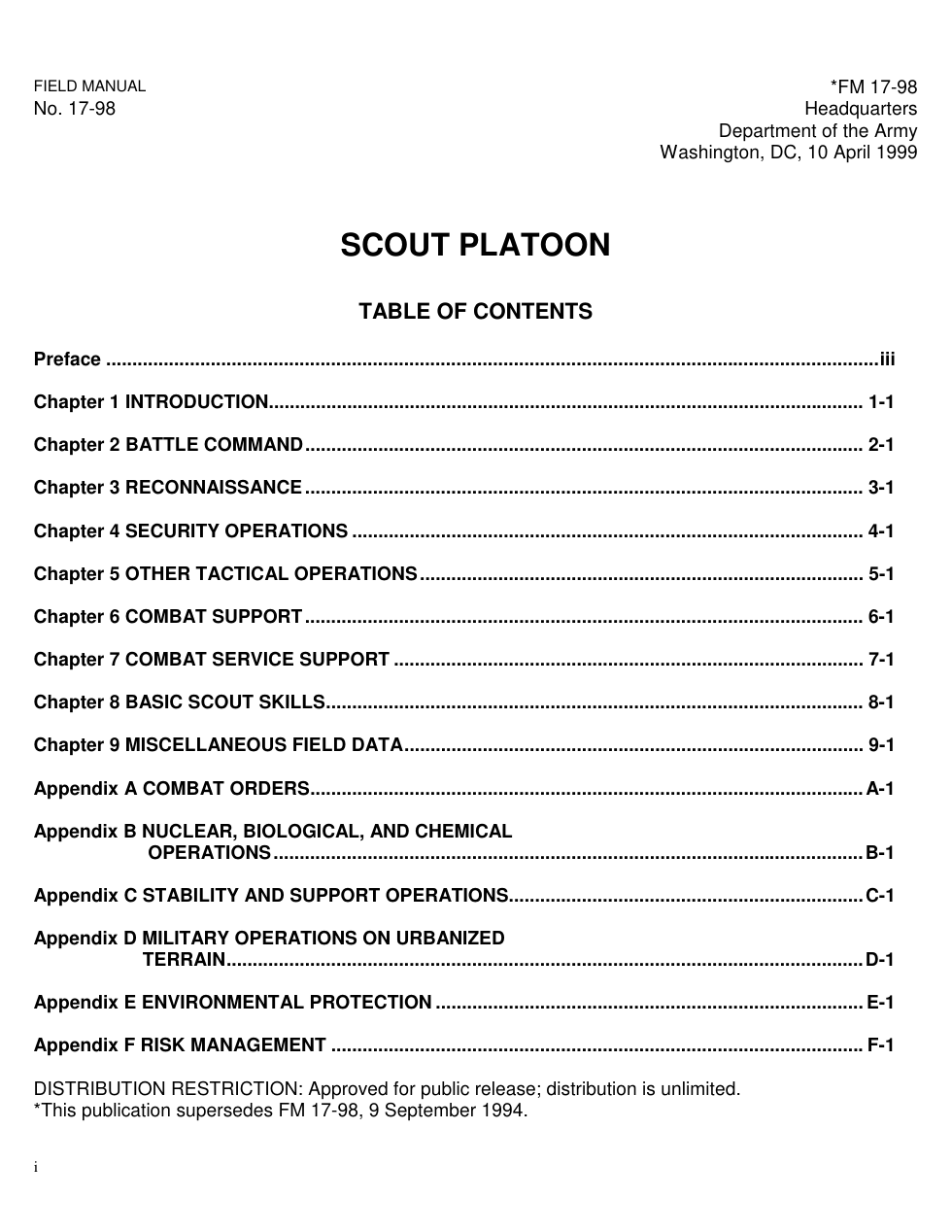 FM 17-98 Scout Platoon cover