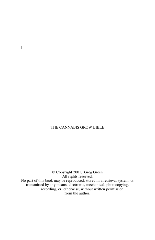 Marijuana - The Cannabis Grow Bible cover