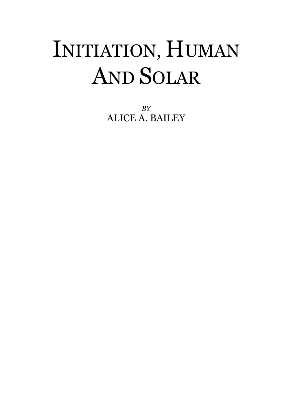 Initiation Human & Solar - A Bailey cover