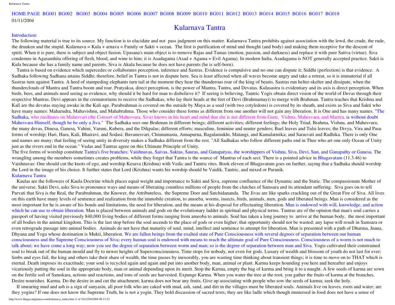Kularnava Tantra - Summary cover