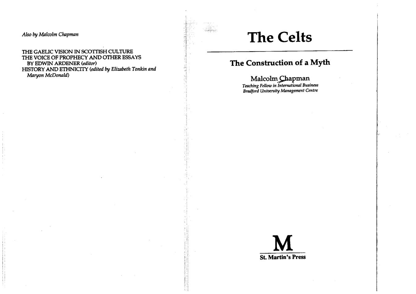 Malcolm Chapman - The Celts The Construction of a Myth cover