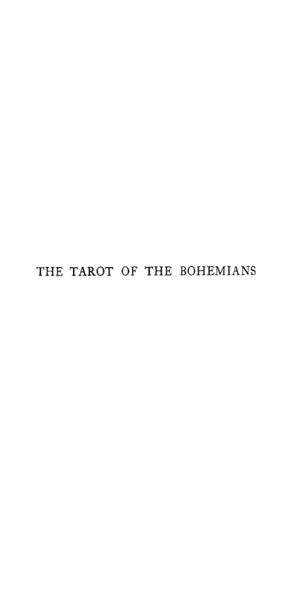 The Tarot of the Bohemians cover