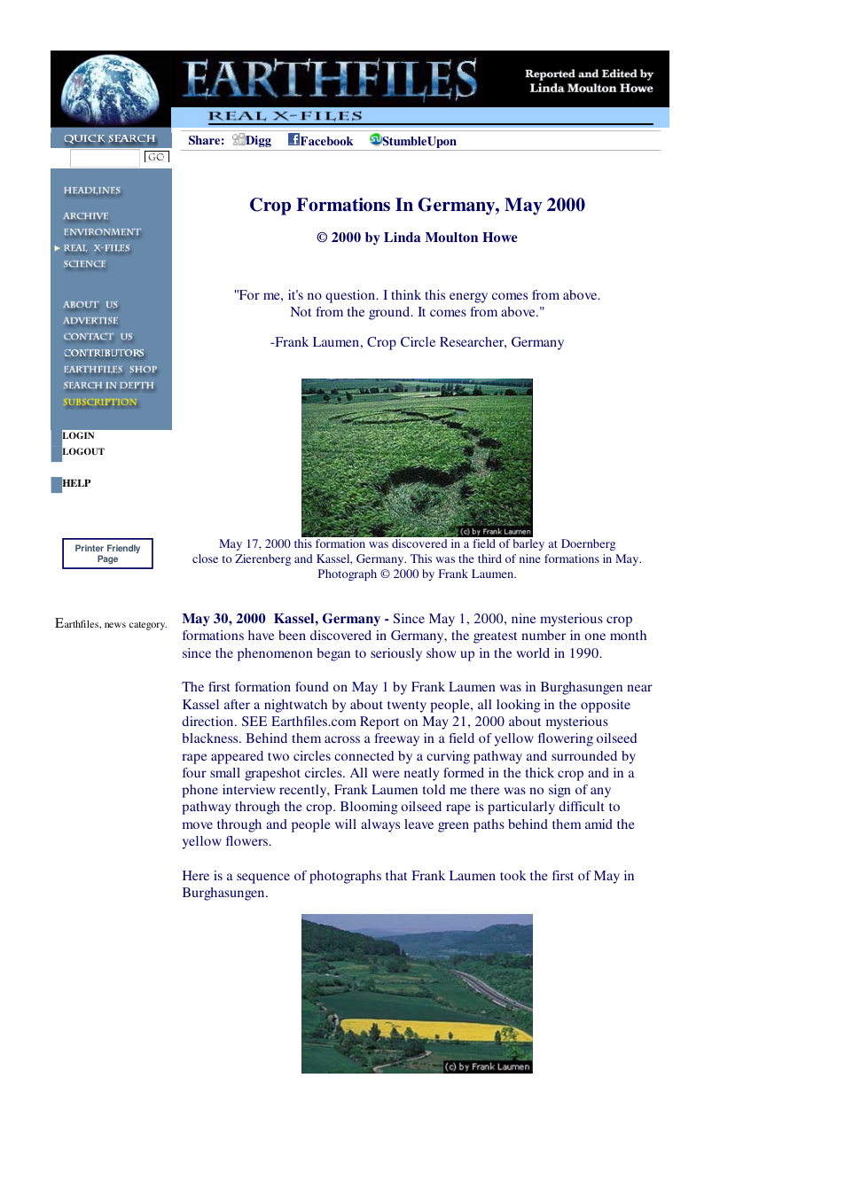 05 30 2000 Crop Formations In Germany, May 2000 cover