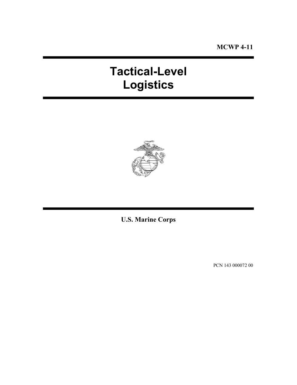 MCWP 4-11 Tactical Level Logistics cover