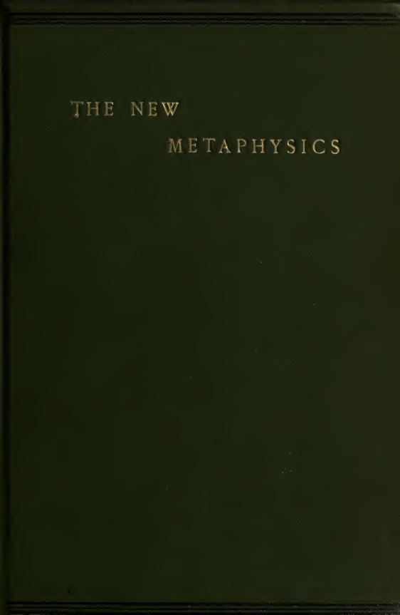 The New Metaphysics - F Sewall (1888) cover