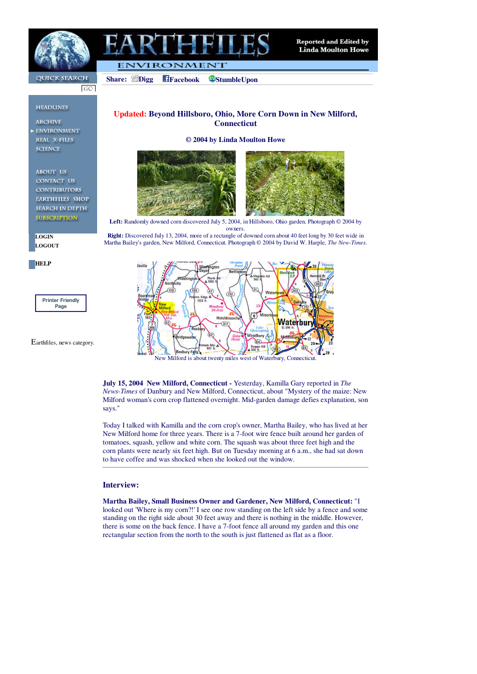 07 15 2004 Updated Part 1-Beyond Hillsboro, Ohio, More Corn Down in New Milford, Connecticut cover