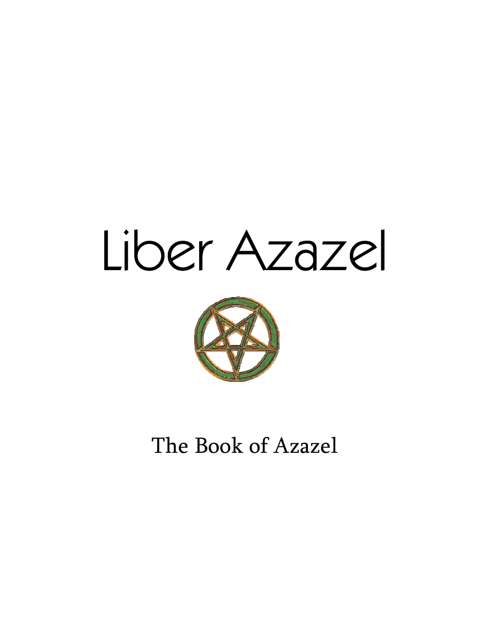 Liber Azazel cover