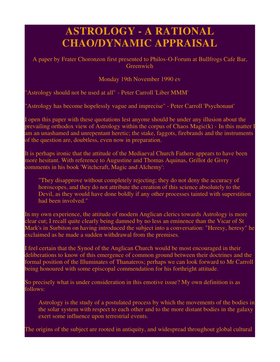 Chaos Astrology cover