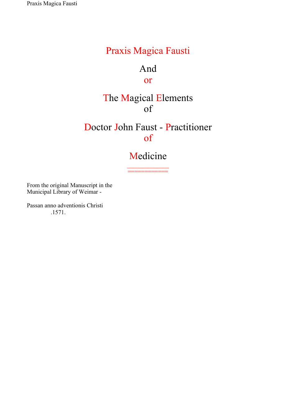 Praxis Magica Fausti cover