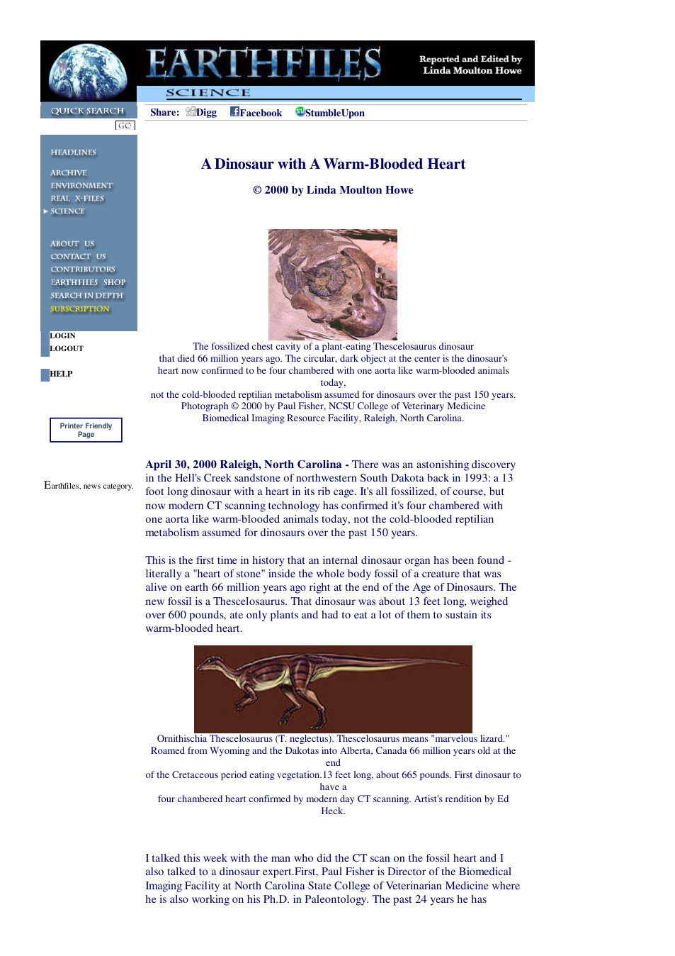 04 30 2000 A Dinosaur with A Warm-Blooded Heart cover