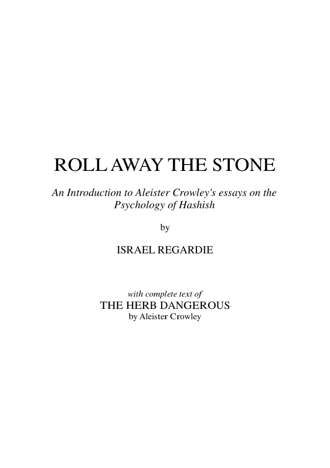 Israel Regardie - Roll Away the Stone cover