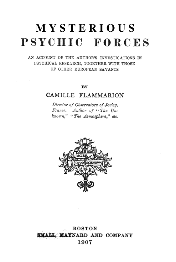 Mysterious Psychic Forces - C Flammarion cover