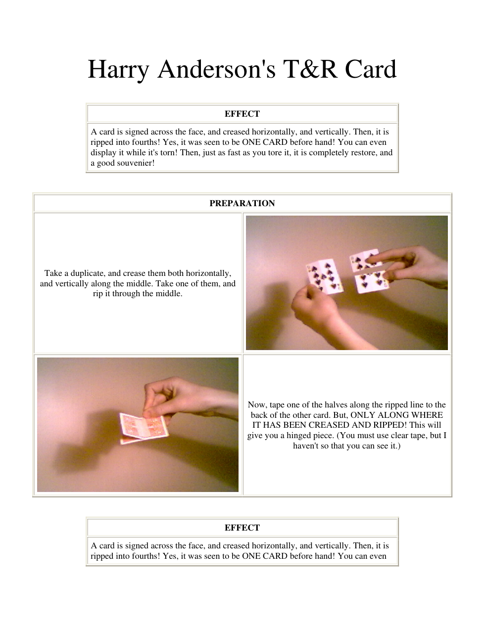 Harry Anderson - Torn & Restored CARD 1 cover