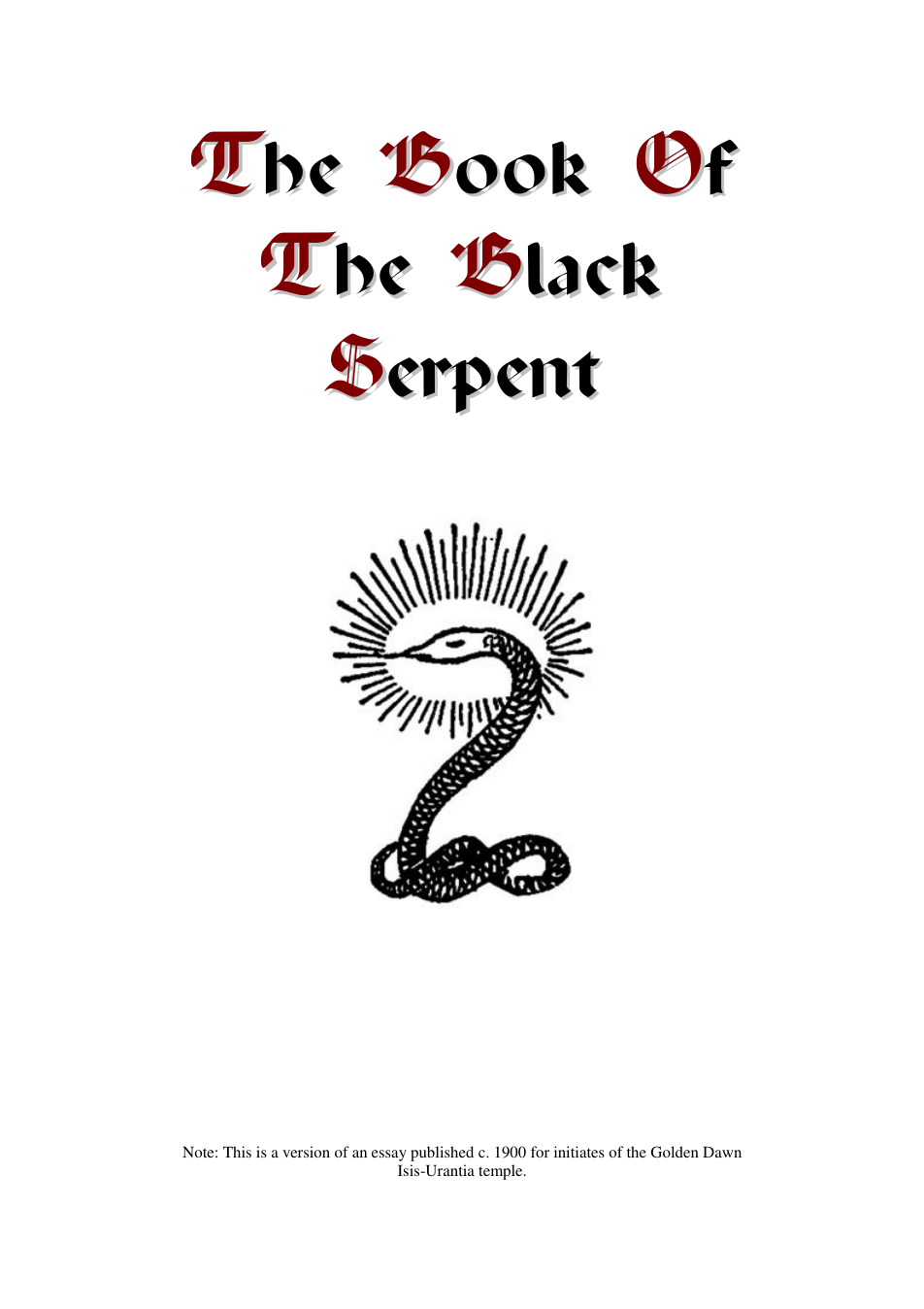 The Book Of The Black Serpent cover