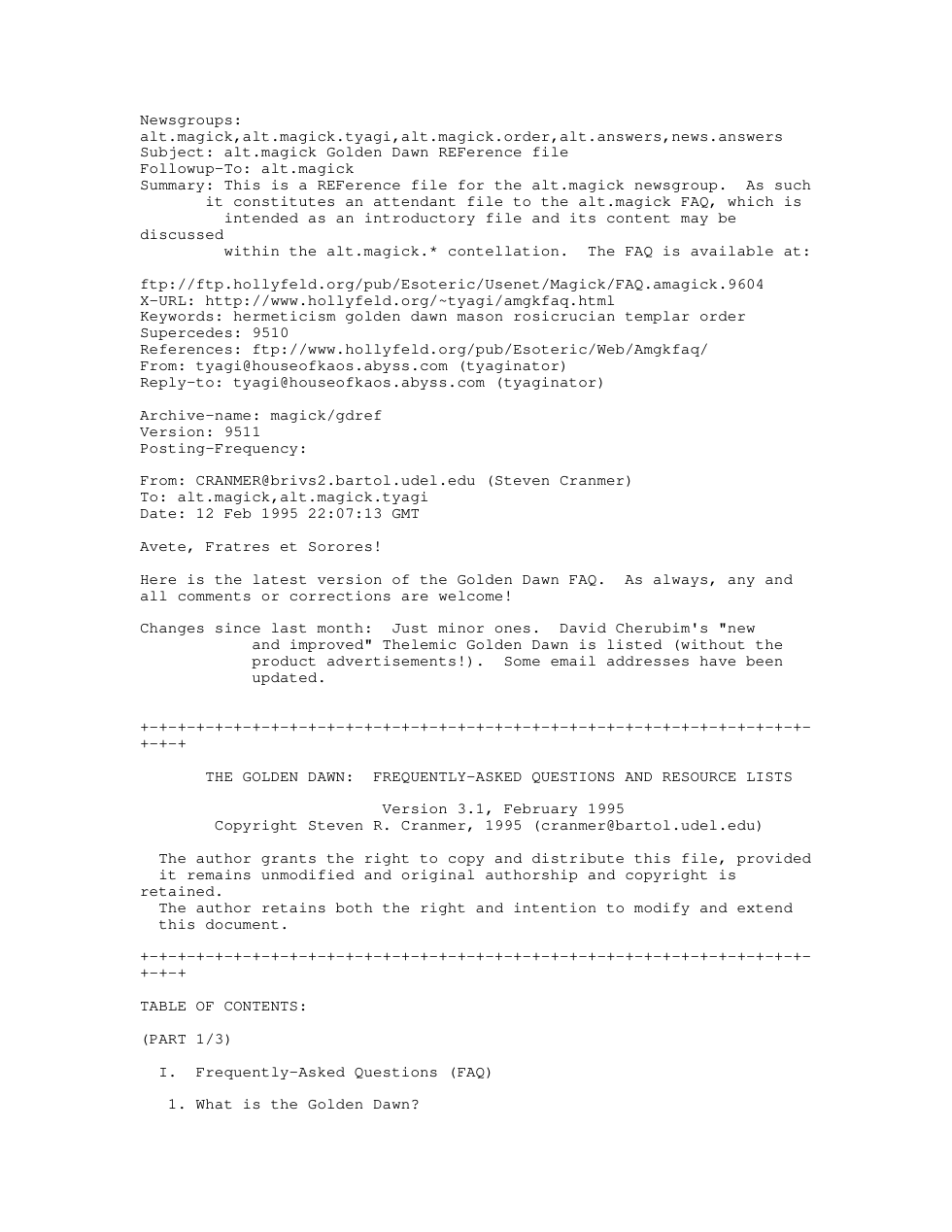 golden dawn reference faq cover