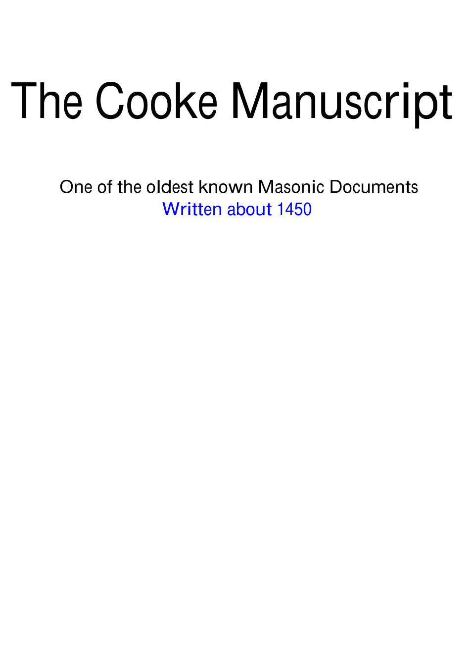 The Cooke Manuscript 1450 cover