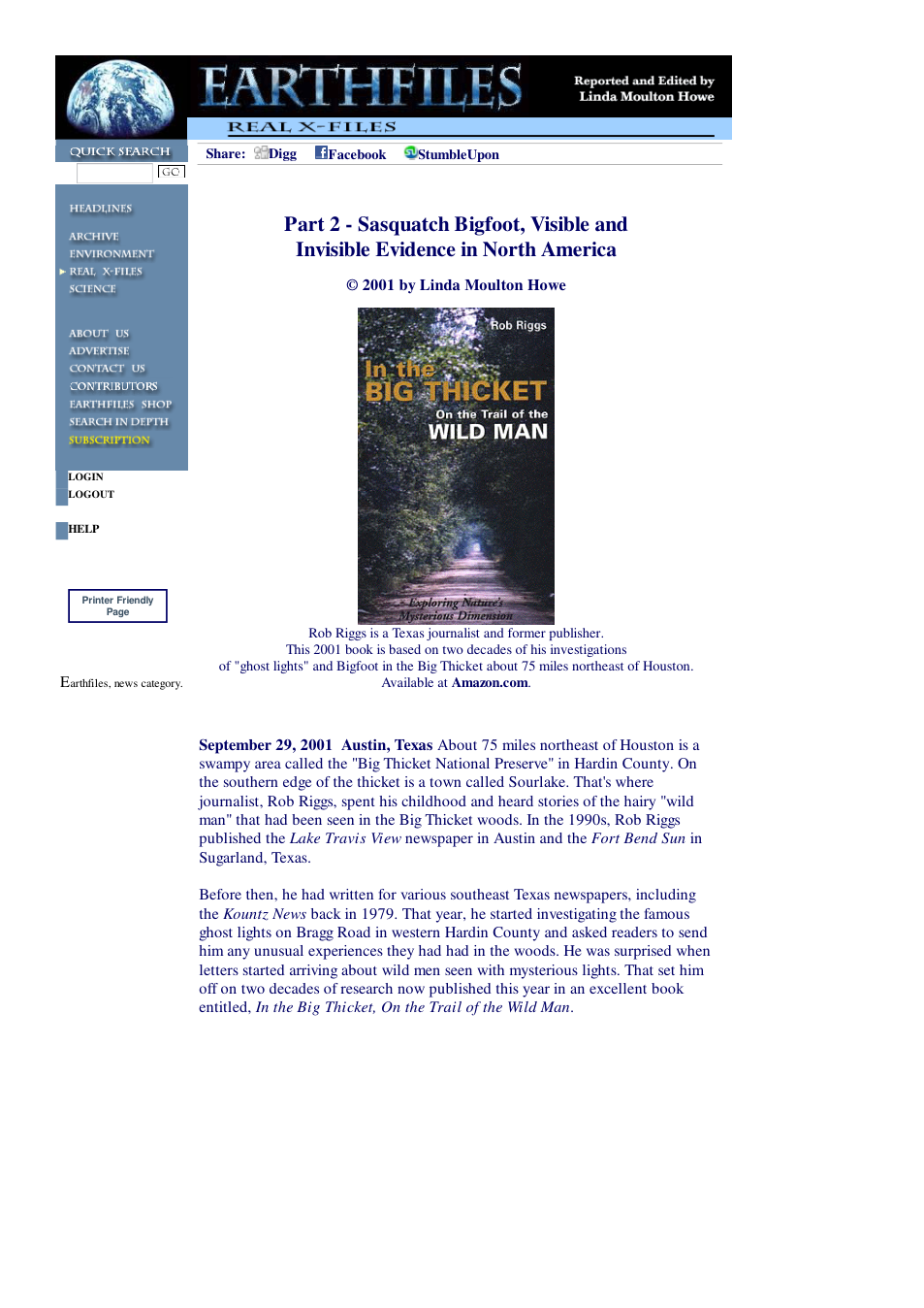 09 29 2001 Part 2 - Sasquatch Bigfoot, Visible and Invisible Evidence in North America cover