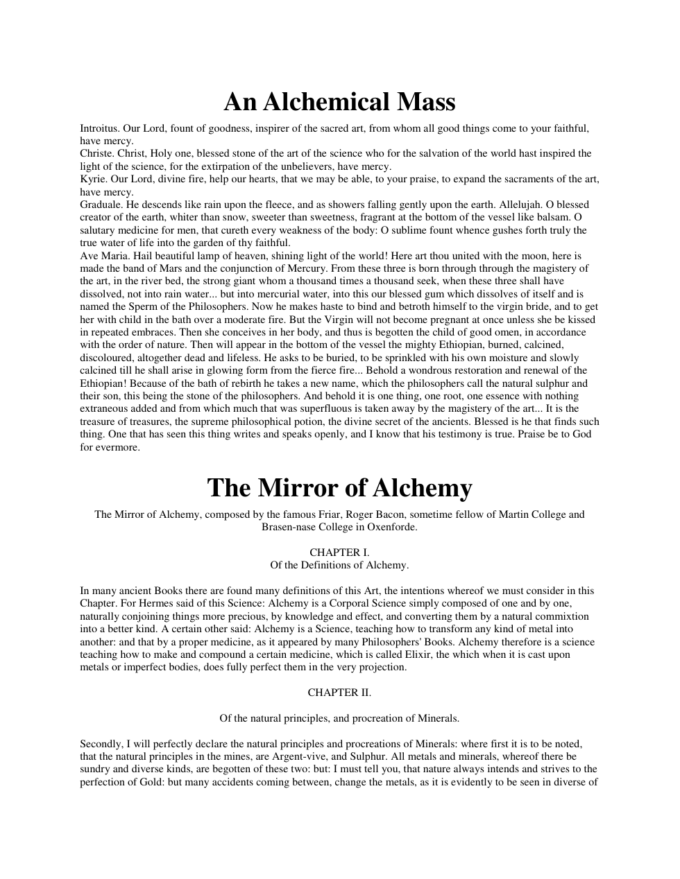Alchemical Mass cover