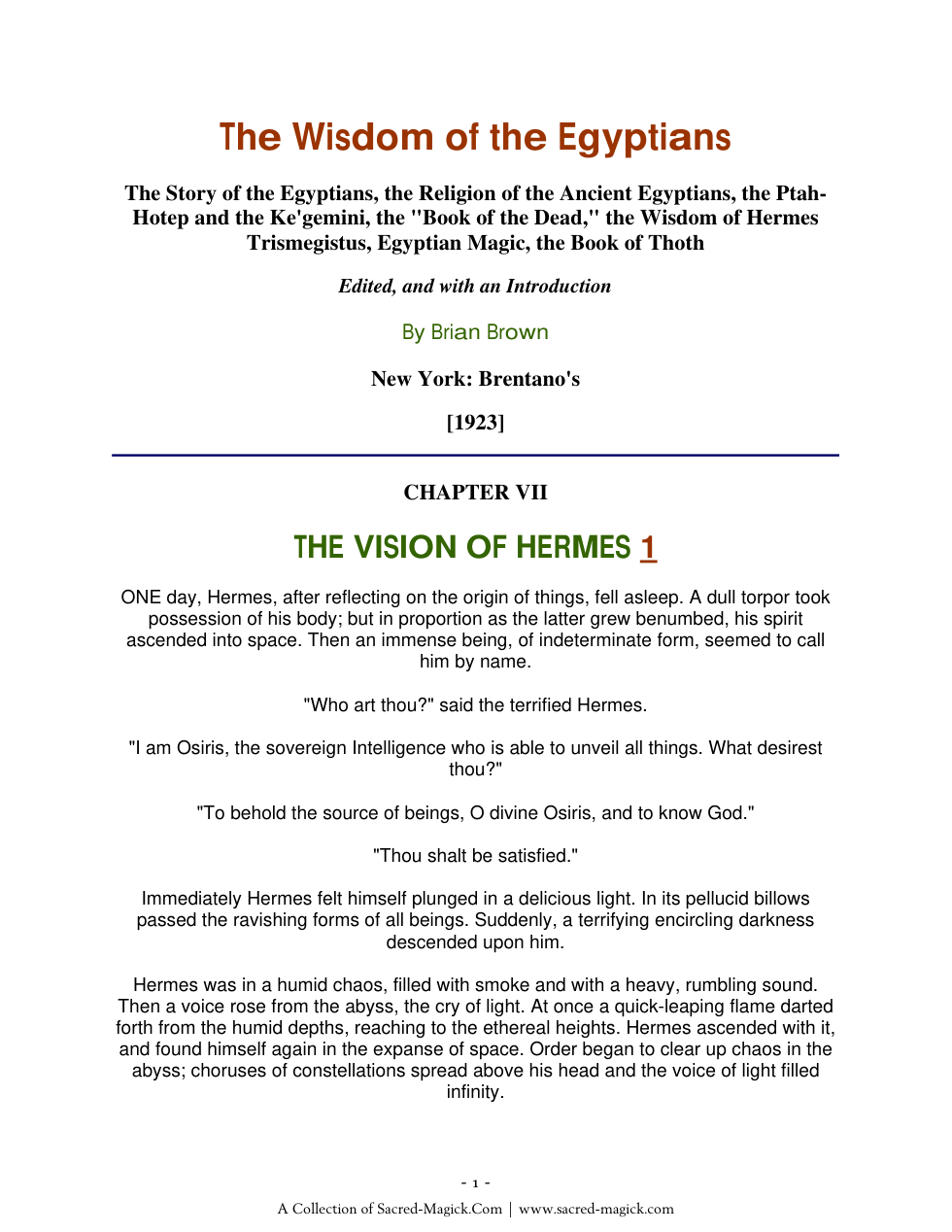 Wisdom The Vision of Hermes cover