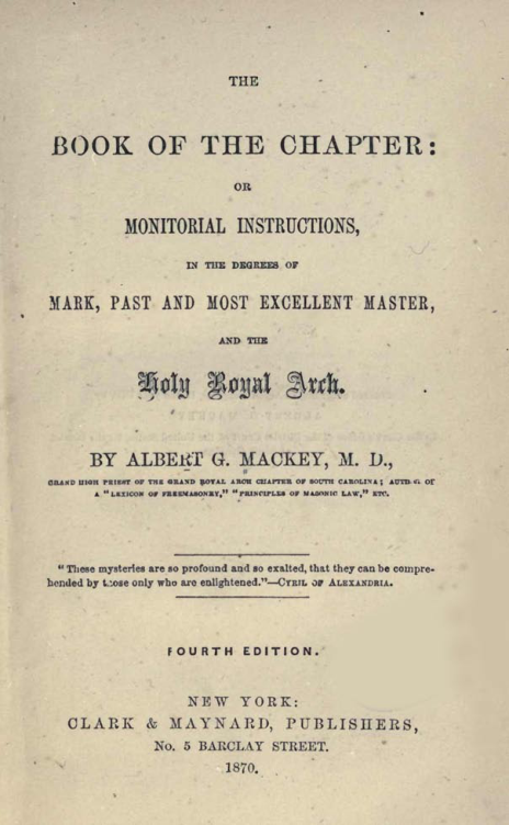 The Book Of The Chapter - A G Mackey cover