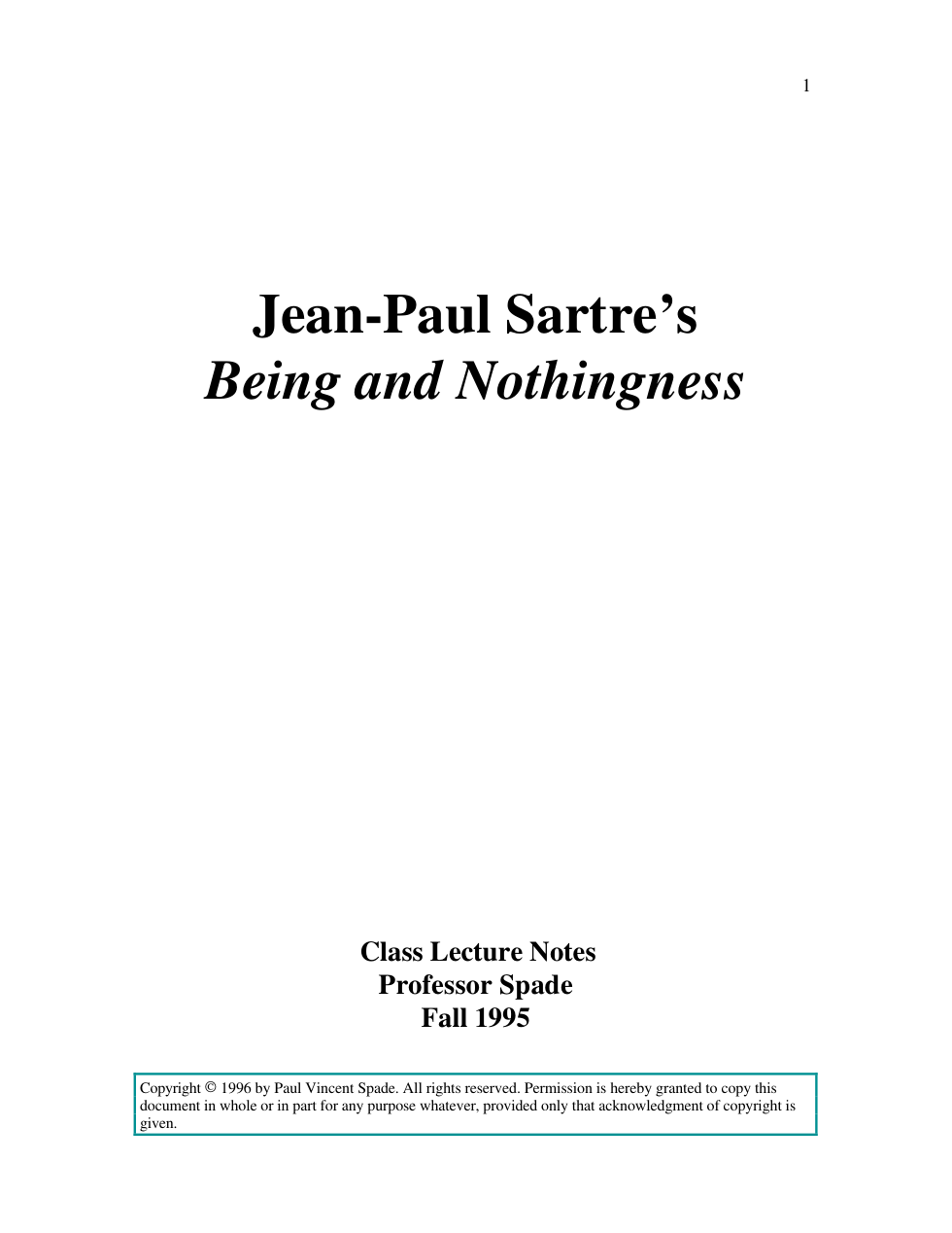 Being and Nothingness by Jean-Paul Sartre cover