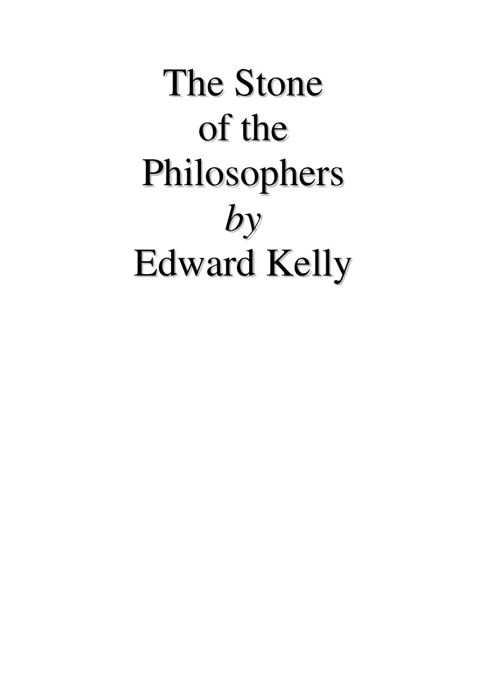 The Stone of the Philosophers - Edward Kelly cover
