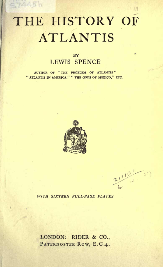 The History Of Atlantis - L Spence cover