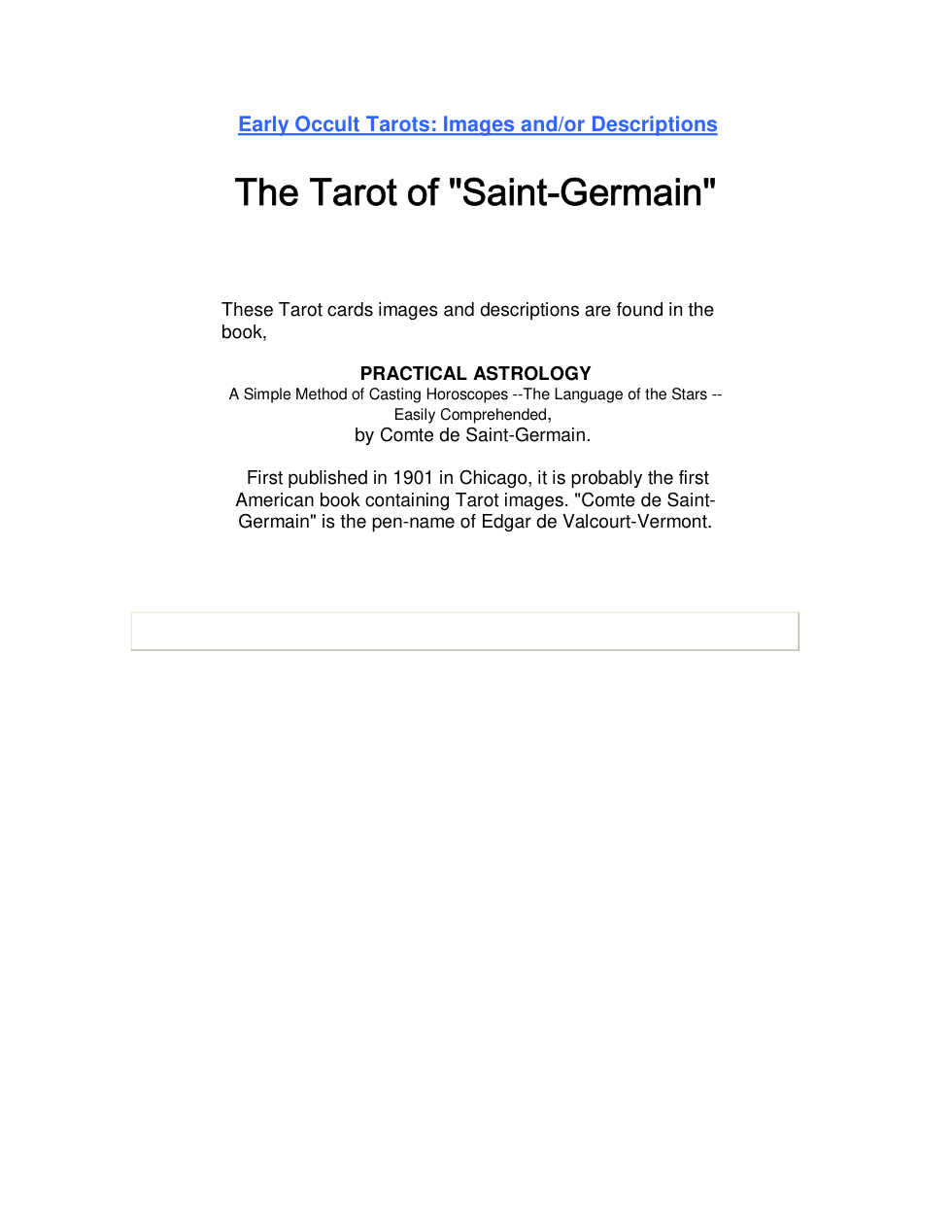 The Tarot of Saint-Germain cover