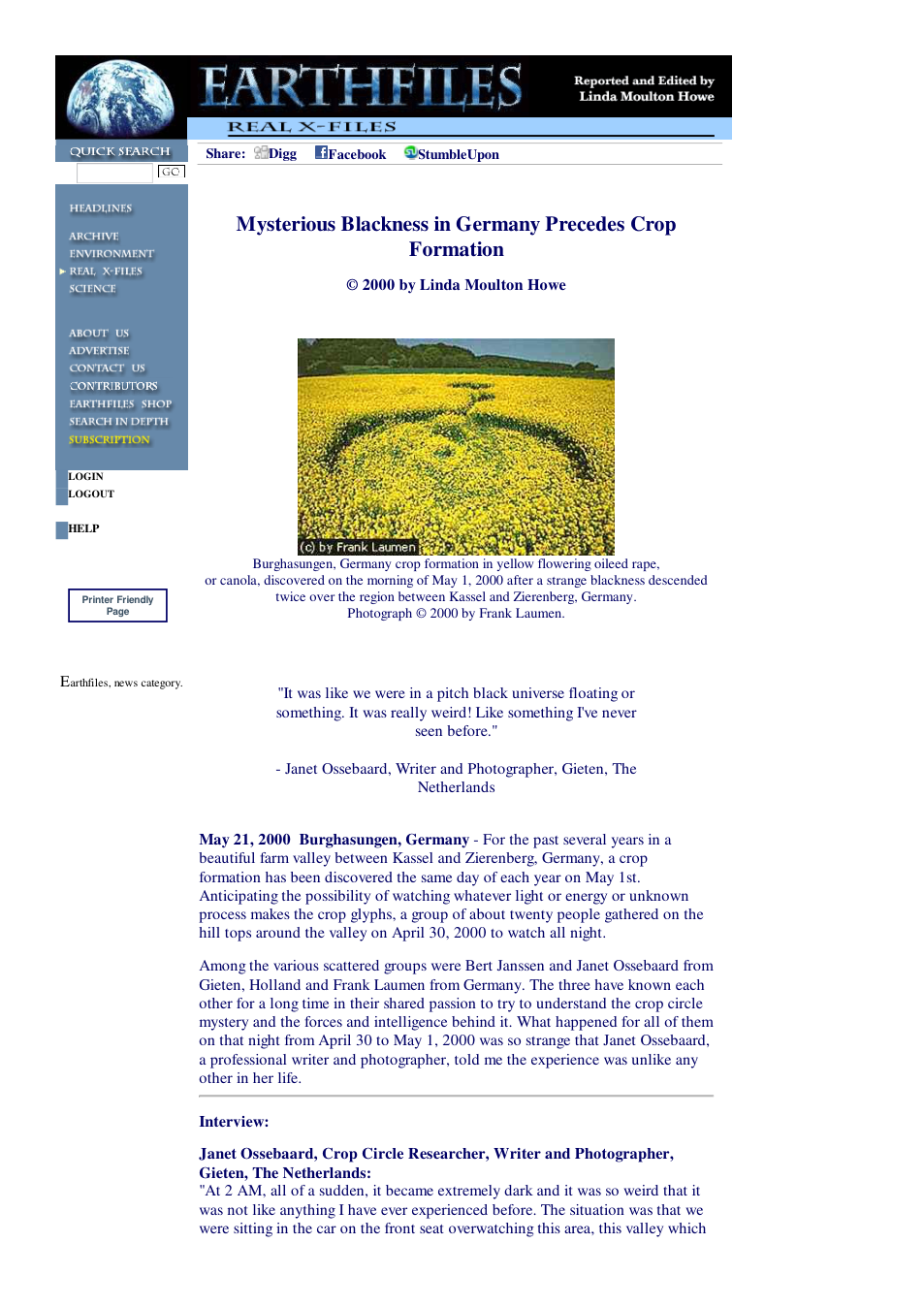 05 21 2000 Mysterious Blackness in Germany Precedes Crop Formation cover