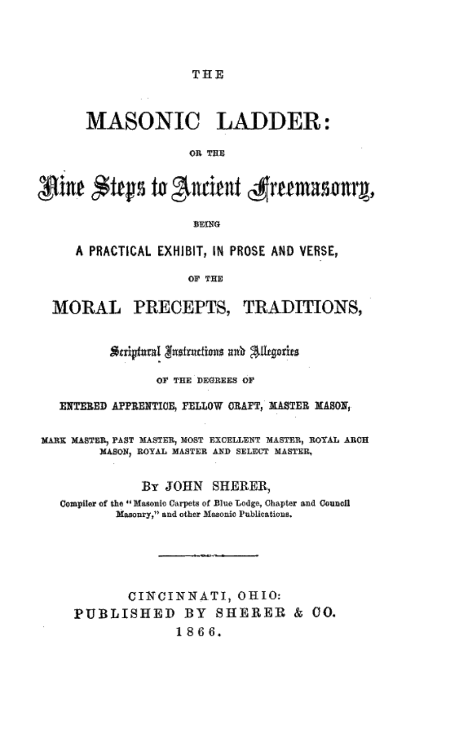 Sherer - The Masonic Ladder cover