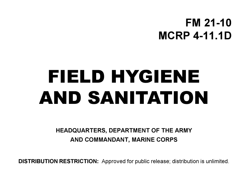 ARMY Field Hygiene FM 21-10 2000 161 pages cover