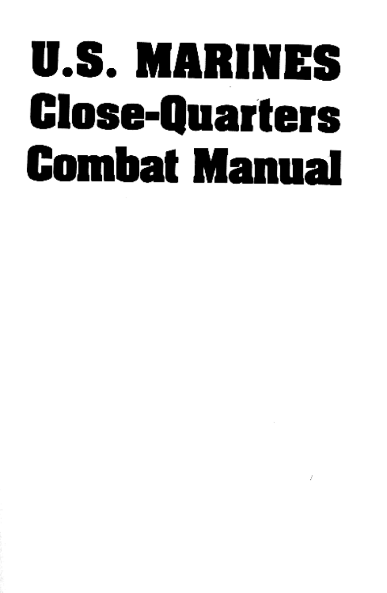 USMC Close Quarters Combat Manual 190 pages cover
