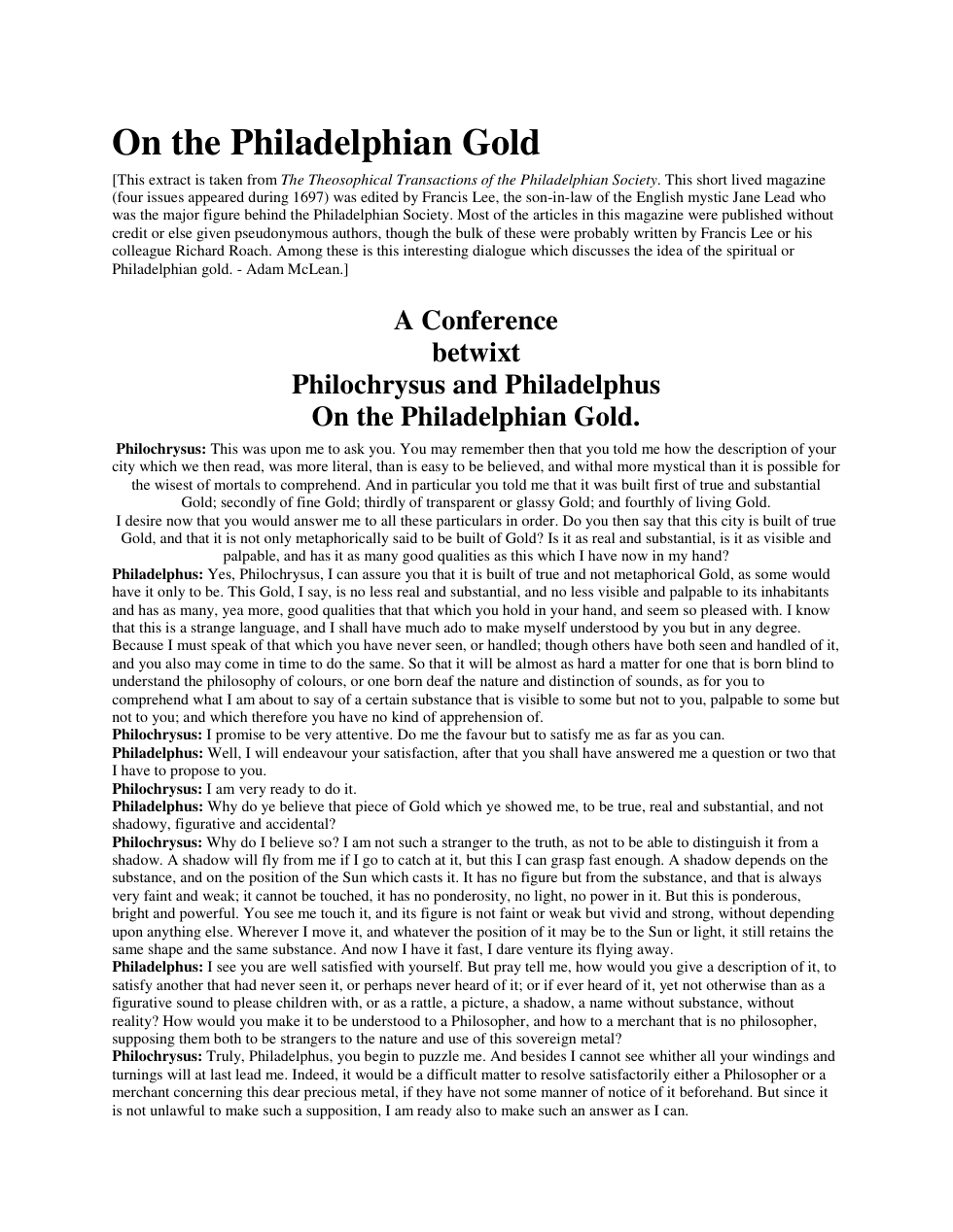 Philadelphian Gold cover