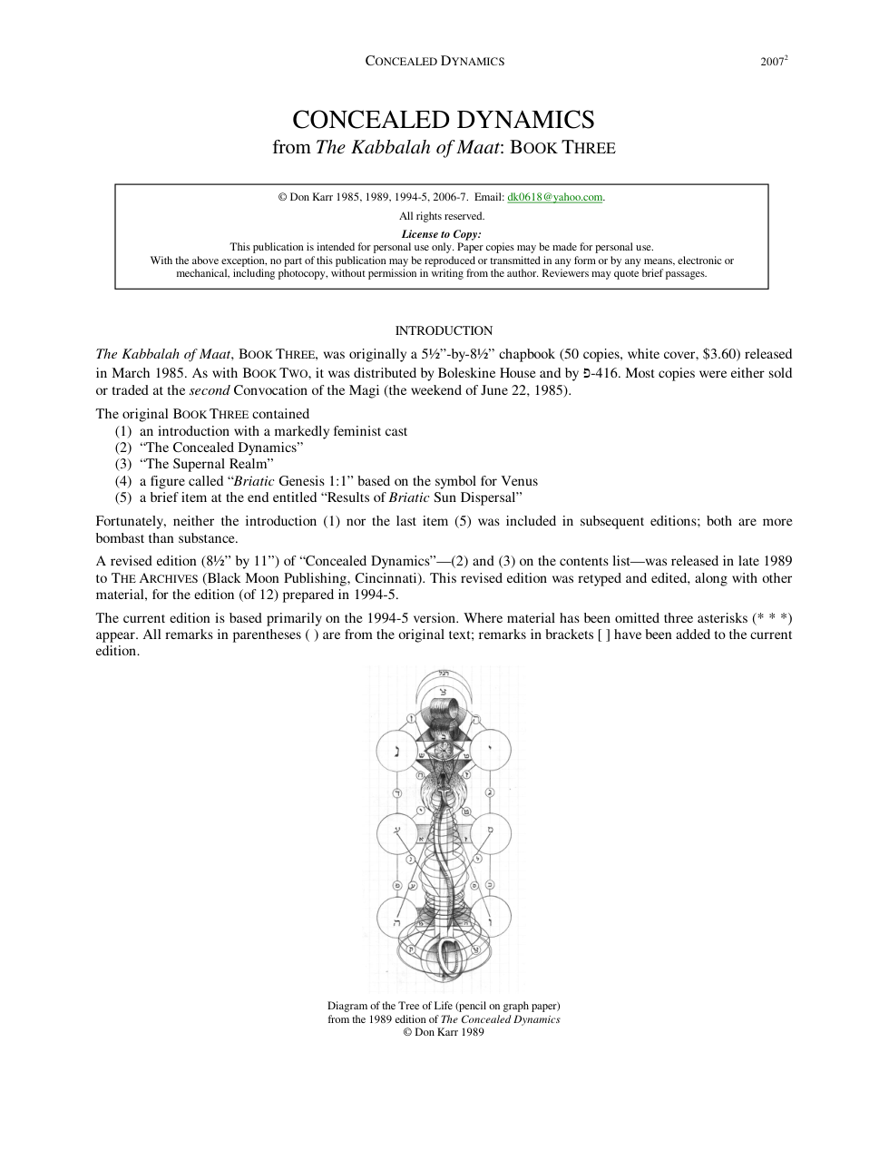 Kabbalah of Maat bk 3 - Concealed Dynamics cover