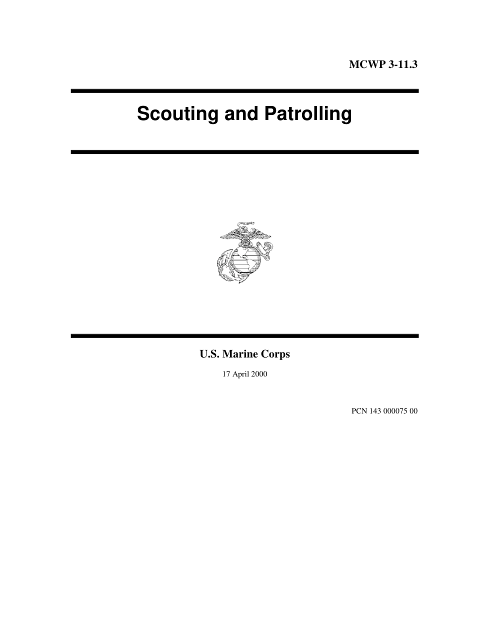 MCWP 3-11.3 Scouting and Patrolling cover