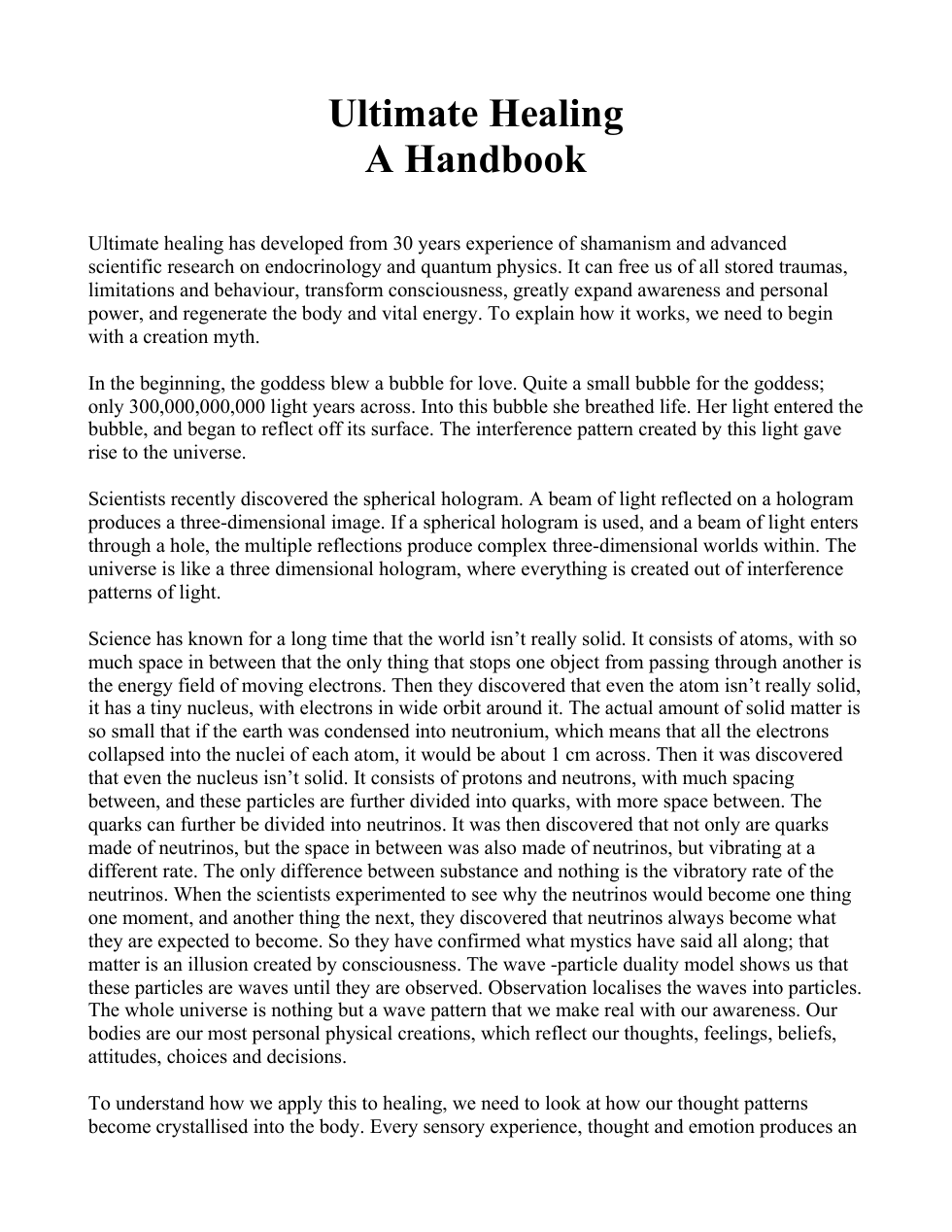 The Ultimate Healing Handbook Vol.1 cover