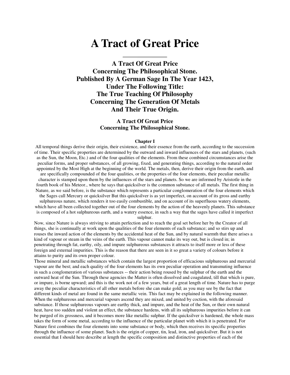 A Tract of Great Price cover