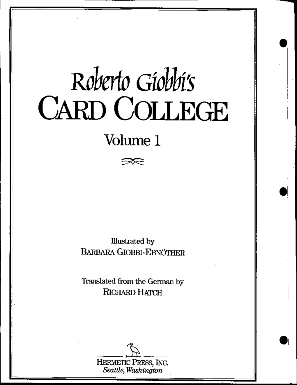 Card College 1 - Roberto Giobbi cover